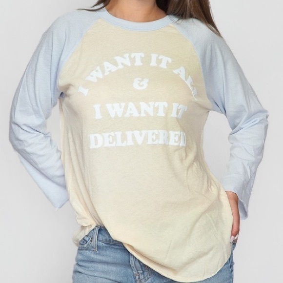 Wildfox Tops - Wildfox I Want It All & I Want It Delivered Raglan